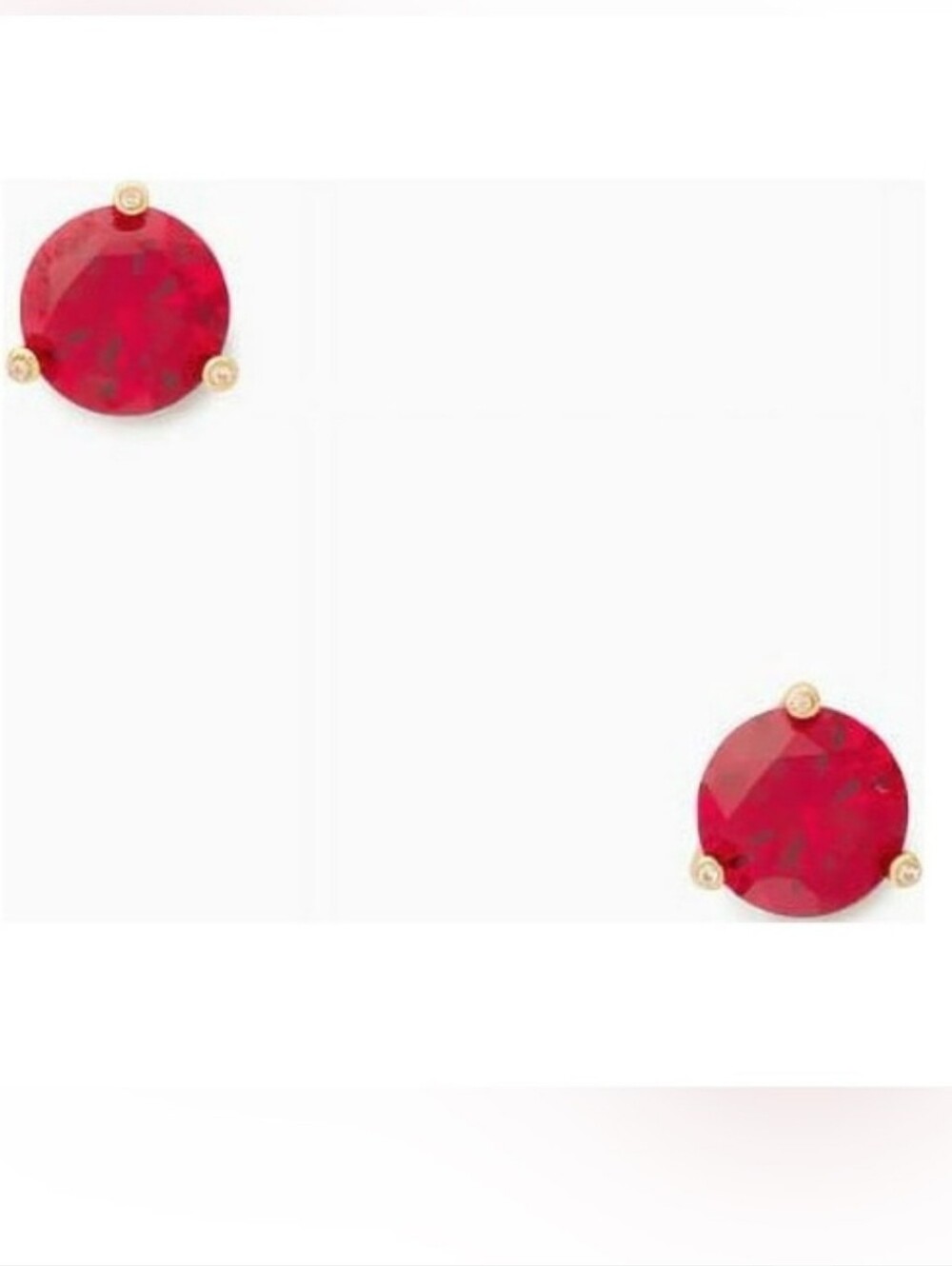Kate Spade Red Rise & Shine Crystal Round Stud Earrings NWT - Picture 3 of 3